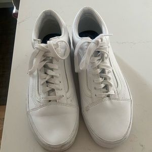 Women’s White Vans, size 9.5.